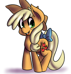 Size: 1280x1338 | Tagged: safe, artist:fauxsquared, applejack, g4, female, solo, tail bow