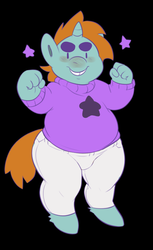 Size: 539x880 | Tagged: safe, artist:mangneto, snips, unicorn, anthro, unguligrade anthro, g4, clothes, male, solo, steven quartz universe, steven universe, sweater