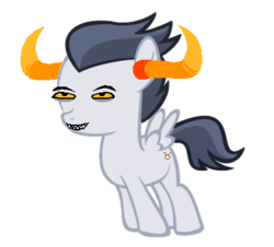 Size: 375x339 | Tagged: safe, rumble, pegasus, pony, g4, bull horns, colt, foal, homestuck, horns, male, simple background, solo, tavros nitram, transparent background