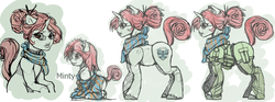 Size: 1280x477 | Tagged: safe, artist:eichh-emmm, minty, oc, clothes, filly