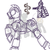 Size: 900x900 | Tagged: safe, artist:inlucidreverie, oc, oc only, fallout equestria, armor, gun, ministry of wartime technology, sketch, steel ranger, weapon