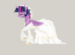 Size: 1180x867 | Tagged: safe, artist:bri-sta, twilight sparkle, alicorn, pony, g4, clothes, dress, female, mare, solo, twilight sparkle (alicorn), wedding dress