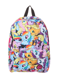 Size: 1360x1836 | Tagged: safe, applejack, fluttershy, pinkie pie, rainbow dash, rarity, twilight sparkle, alicorn, pony, g4, backpack, female, hot topic, mane six, mare, merchandise, twilight sparkle (alicorn)