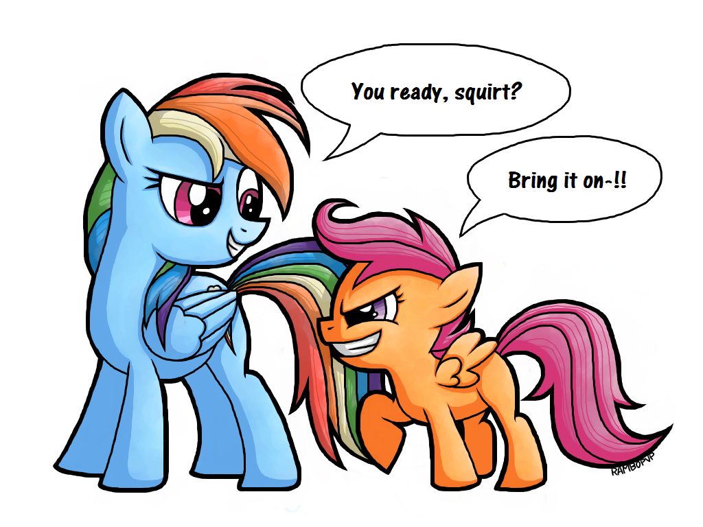 Safe Artist Rambopvp Rainbow Dash Scootaloo Derpibooru