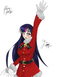 Size: 800x1000 | Tagged: safe, artist:igniamatis, twilight sparkle, human, g4, christmas, clothes, female, humanized, light skin, santa costume, solo