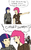 Size: 550x900 | Tagged: safe, artist:glue123, pinkie pie, twilight sparkle, human, g4, awesome face, gamer poop, humanized, light skin, redguard, skyrim, skyrim guard lines, the elder scrolls