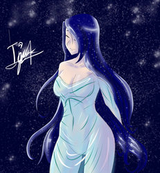 Size: 860x929 | Tagged: safe, artist:igniamatis, princess luna, human, g4, female, humanized, light skin, see-through, solo