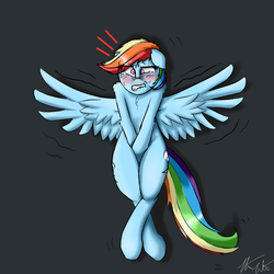 Size: 1200x1200 | Tagged: dead source, safe, artist:captainpudgemuffin, rainbow dash, g4, blushing, covering, covering crotch, desperation, embarrassed, female, hooves between legs, need to pee, omorashi, potty dance, potty emergency, potty time, solo, sweat, wingboner