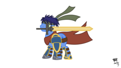Size: 1280x720 | Tagged: safe, artist:a-distinctive-lack-of-creativity, pony, ask, crossover, fire emblem, ike, nintendo, ponified, ragnell, solo, sword, tumblr, weapon