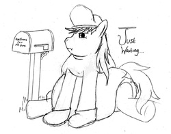 Size: 2380x1863 | Tagged: safe, oc, oc only, ask, british, chubby, coal miner, english, fat, gravy, gravy boat, hat, mine, monochrome, pit, pitpone, question, solo, tumblr