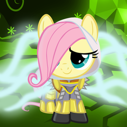 Size: 2160x2160 | Tagged: safe, artist:beavernator, fluttershy, g4, crossover, cute, diablo (series), female, solo, tyrael