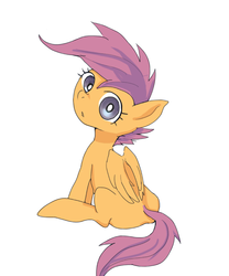 Size: 582x700 | Tagged: safe, artist:kuromozuku, scootaloo, g4, female, filly, palindrome get, pixiv, solo