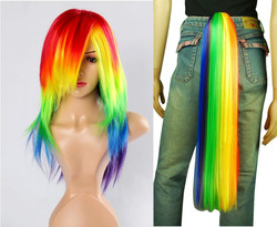 Size: 1600x1311 | Tagged: safe, rainbow dash, g4, cosplay, hair, tail