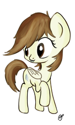 Size: 1000x1656 | Tagged: safe, artist:postscripting, featherweight, pegasus, pony, g4, featherlight, female, filly, foal, rule 63, solo