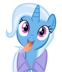 Size: 1280x1482 | Tagged: safe, artist:umbra-neko, trixie, pony, unicorn, g4, cute, diatrixes, female, fourth wall, licking, licking ponies, mare, screen, solo