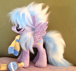 Size: 1600x1486 | Tagged: safe, artist:epicrainbowcrafts, cloudchaser, pony, g4, clothes, goggles, irl, photo, plushie, scarf