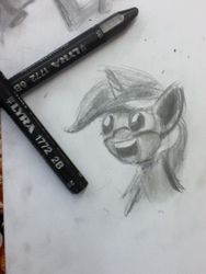 Size: 720x960 | Tagged: safe, artist:roflpony, lyra heartstrings, pony, unicorn, g4, bust, female, graphite drawing, graphite pencil, mare, portrait, sketch, solo, traditional art