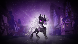 Size: 1024x576 | Tagged: safe, artist:overmare, rarity, changeling, g4, changelingified, female, rariling, solo, wallpaper