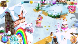 Size: 1136x640 | Tagged: safe, gameloft, chancellor puddinghead, pinkie pie, g4, female, solo