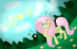 Size: 1600x1024 | Tagged: safe, artist:mister_doktor, fluttershy, g4, female, forest, solo