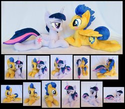 Size: 960x832 | Tagged: safe, artist:fireflytwinkletoes, flash sentry, twilight sparkle, alicorn, pony, g4, blushing, female, irl, male, mare, photo, plushie, ship:flashlight, shipping, straight, twilight sparkle (alicorn)