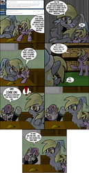 Size: 2298x4464 | Tagged: safe, artist:pembroke, derpy hooves, dinky hooves, sweetie belle, pegasus, pony, ask meanie belle, g4, banana, comic, female, hat, mare, meanie belle, muffin, tumblr