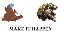 Size: 1267x632 | Tagged: safe, clump, dragon, g4, asura's wrath, demigod, exploitable meme, make it happen, meme, teenaged dragon, wyzen