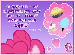 Size: 720x531 | Tagged: safe, pinkie pie, g4, official, cotton candy, cupcake, food, my little pony logo, pie