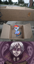 Size: 836x1586 | Tagged: safe, artist:thelostsindar, rainbow dash, pegasus, pony, fanfic:my little dashie, g4, creepy, dashie meme, evil people finding dash meme, exploitable meme, fire emblem, fire emblem awakening, henry (fire emblem), meme