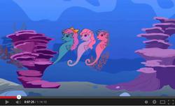 Size: 638x389 | Tagged: safe, screencap, sea pony, ponies: the anthology 3, g1, scary, underwater, water, youtube