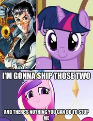 Size: 459x599 | Tagged: safe, princess cadance, twilight sparkle, g4, bartimaeus trilogy, cadance ships, exploitable meme, john "nathaniel" mandrake, meme, shipping