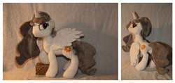 Size: 1024x482 | Tagged: safe, artist:creideiki-se, princess celestia, princess molestia, g4, irl, photo, plushie