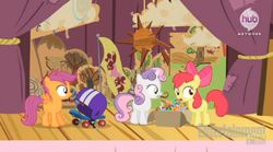 Size: 597x332 | Tagged: safe, apple bloom, scootaloo, sweetie belle, flight to the finish, g4, cutie mark crusaders