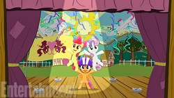 Size: 612x344 | Tagged: safe, apple bloom, scootaloo, sweetie belle, flight to the finish, g4, cutie mark crusaders, stage