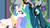 Size: 1366x768 | Tagged: safe, screencap, princess celestia, queen chrysalis, changeling, changeling queen, pony, a canterlot wedding, g4, female, horn, horns are touching