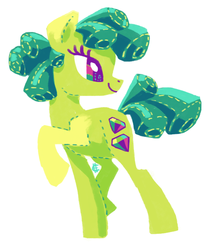 Size: 500x586 | Tagged: safe, artist:needsmoarg4, green jewel, earth pony, pony, g4, blind bag pony, digital painting, female, mare, redesign, simple background, solo, white background