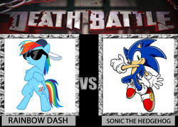 Size: 1008x720 | Tagged: safe, rainbow dash, g4, adventure in the comments, crossover, death battle, male, meme, sonic the hedgehog, sonic the hedgehog (series)