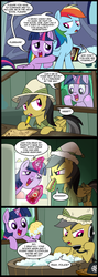 Size: 711x2000 | Tagged: safe, artist:madmax, daring do, rainbow dash, twilight sparkle, alicorn, pegasus, pony, daring don't, g4, adorkable, bath, book, clothes, comic, cute, dork, female, food, hat, mare, nightcap, out of character, pajamas, phone, pony in fridge, refrigerator, role reversal, shower cap, stalker, this will end in jail time, this will not end well, twilight sparkle (alicorn), window