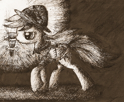 Size: 1106x913 | Tagged: dead source, safe, artist:nika191319, daring do, g4, female, solo, traditional art