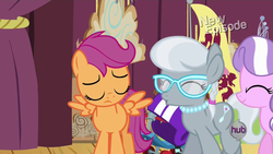 Size: 1920x1080 | Tagged: safe, screencap, diamond tiara, scootaloo, silver spoon, flight to the finish, g4, animation error