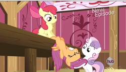 Size: 634x361 | Tagged: safe, apple bloom, scootaloo, sweetie belle, flight to the finish, g4, season 4