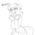 Size: 1280x1280 | Tagged: safe, artist:3mangos, ms. harshwhinny, anthro, flight to the finish, g4, my little pony: friendship is magic, ambiguous facial structure, cute, excited, female, grayscale, lineart, monochrome, ms. cutewhinny, solo, unprofessional