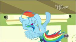 Size: 641x356 | Tagged: safe, screencap, rainbow dash, pegasus, pony, flight to the finish, g4, butt, female, flying, great moments in animation, mare, plot, solo