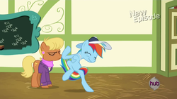 Size: 1280x720 | Tagged: safe, ms. harshwhinny, rainbow dash, pony, flight to the finish, g4, great moments in animation