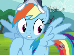 Size: 974x720 | Tagged: safe, rainbow dash, flight to the finish, g4, female, lip bite, solo