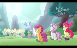 Size: 1680x1050 | Tagged: safe, screencap, apple bloom, scootaloo, sweetie belle, flight to the finish, g4, cutie mark crusaders