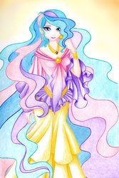 Size: 900x1344 | Tagged: safe, artist:simarlin, princess celestia, human, g4, female, humanized, light skin, solo