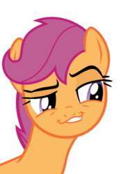 Size: 744x1052 | Tagged: safe, artist:thinkingwithsmile, scootaloo, g4, female, simple background, smirk, smugdash, solo, transparent background, vector