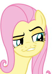 Size: 744x1052 | Tagged: safe, artist:thinkingwithsmile, fluttershy, g4, female, simple background, smirk, smugdash, solo, transparent background, vector