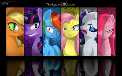 Size: 5333x3333 | Tagged: safe, artist:unnop64, applejack, fluttershy, pinkie pie, rainbow dash, rarity, twilight sparkle, g4, absurd resolution, mane six, pinkamena diane pie, twilight snapple